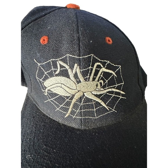 Black Embroidered SPIDERS WEB Baseball Cap Hip-Hop Snapback Hat Flat Bill Z - Picture 2 of 5